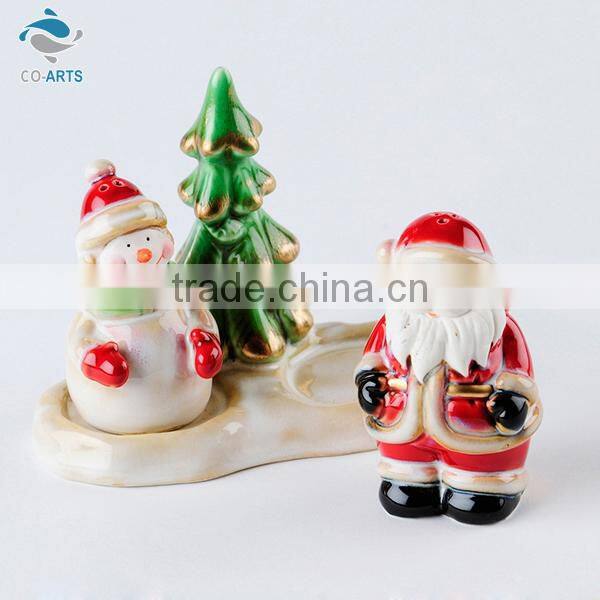 High cost effective durable lovely decarative santa claus christmas salt and pepper set
