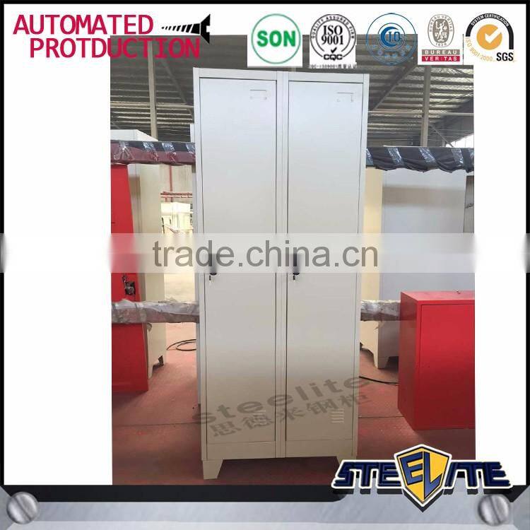 Customized 2 door lockable metal storage clothes cupboard