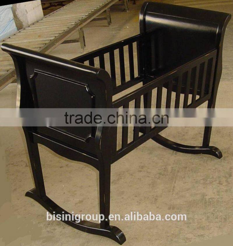 Bisini new arrival black color baby cradle, antique baby swing bassinet/cradle - BF07-70350B
