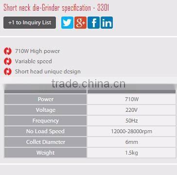 3301 RONIX SHORT NECK DIE GRINDER 6MM 710W