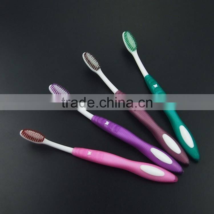 soft slip-resistance handle high quality artificial toothbrush made in factory oem adult teeth whitening toothbrush