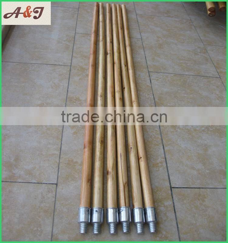 Lacqur painted wooden pole for brushes metal screw