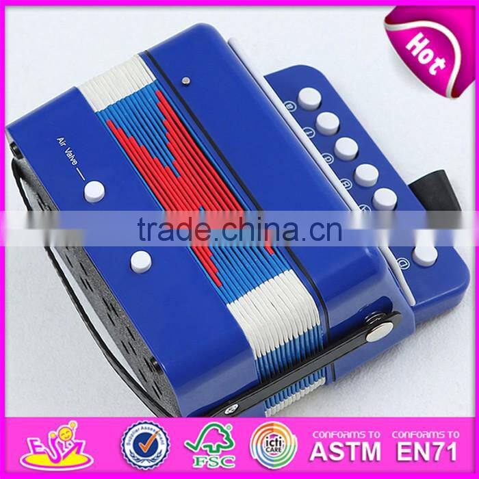 Most popular children gift toy wooden musical piano accordion for sale W07K006B