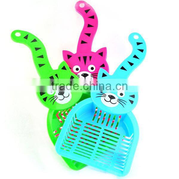 Creative cat shape cat litter poop scoop, OEM plastic poop scoop for clean up litter, OEM plastic doggie pooper scooper maker