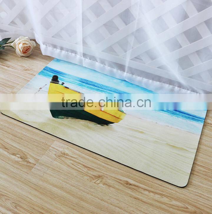 custom logo printed fabric rubber door mat soft floor mat