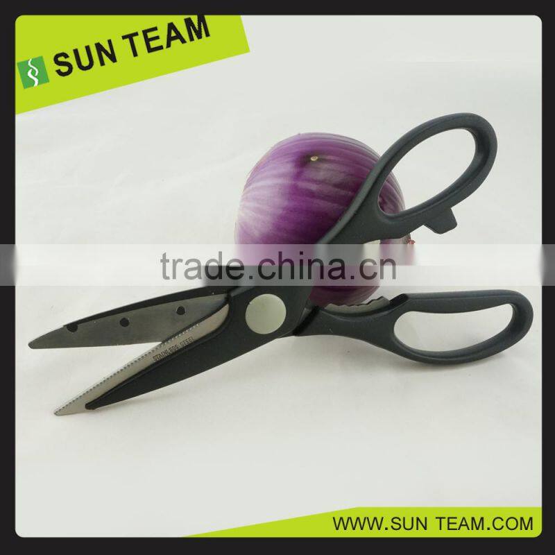 SK029 8-1/4"Popular stainless steel black handle kitchen scissors