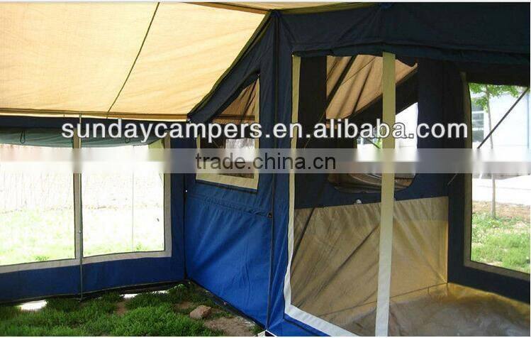 4WD Chinese off road military shovel hard floor camper trailer tent