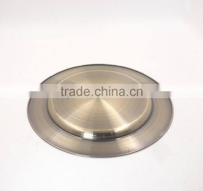 wholesale flat bottom elegant seafood tray/stainless steel salad plate set