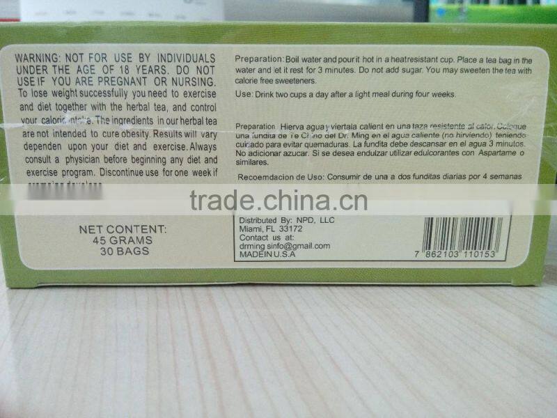 DR. MING Chinese Tea/TE Chino DR DEL.MING/Natural herbal Weight loss Tea