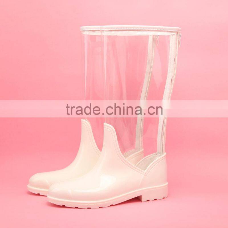women waterproof transparent new design unique summer spring tall knee high boots
