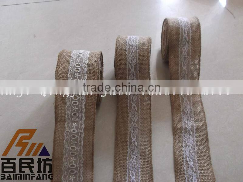 nature burlap ribbon wth lace