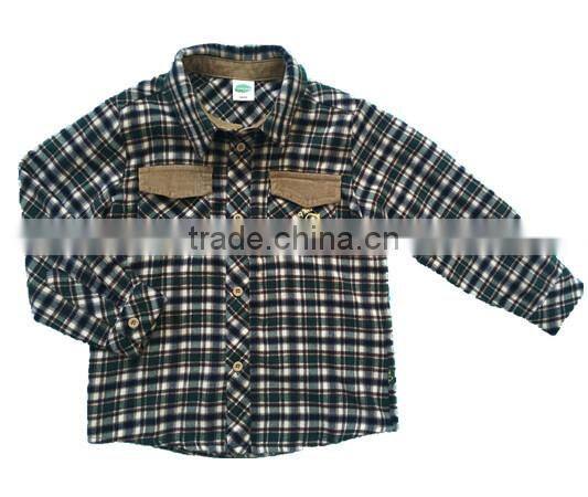 men/boy cotton yarn dye flannel shirt,long sleeve shirt,winter shirt ,embroidery pocket shirt