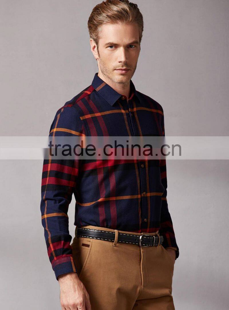 2015 hot sale prints new design latest shirt designs for men, men's high quality grid shirt