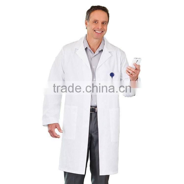 Cusomt Long Sleeve Unisex Acid Resistant White Lab Coat