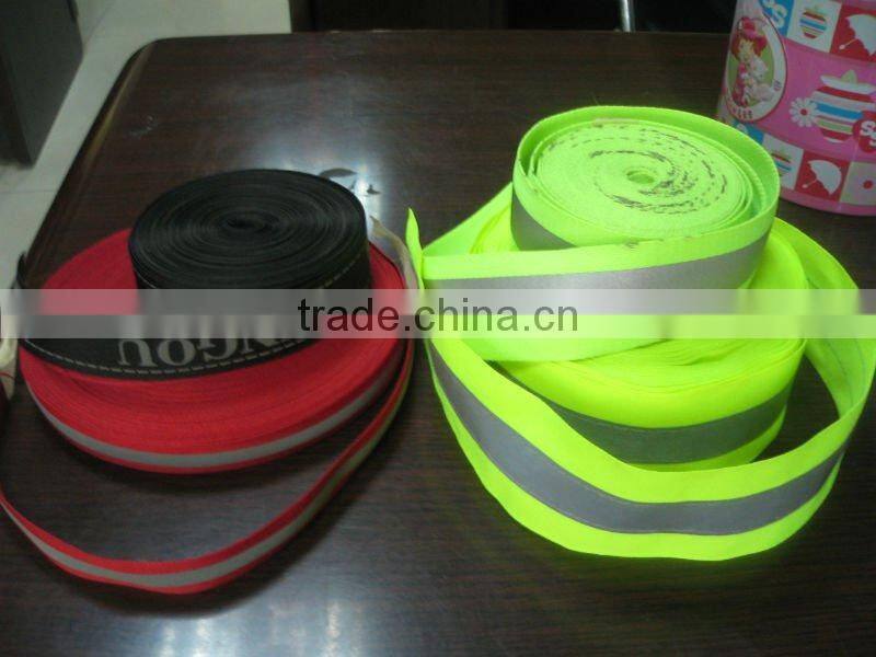 Novelties wholesale china fluorescent orange high visibility washable reflective webbing