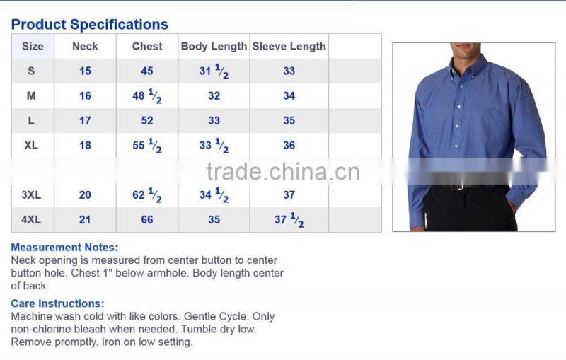 SZXX Tops Manufacture Mens Button Down Collar Long Sleeve Shirts