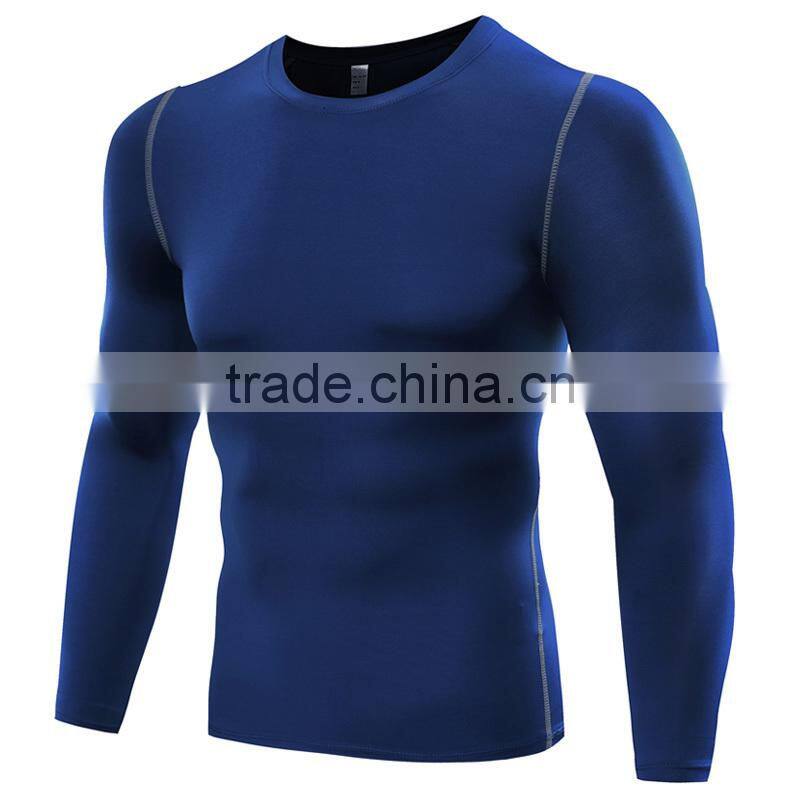 Quick dry long sleeve fitness training sport wear men t shirt