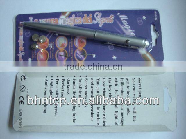 BHN009 Gift Store Promotional Gifts Cheap Plastic Spy Magic UV Pen with Led UV Light novelty gifts