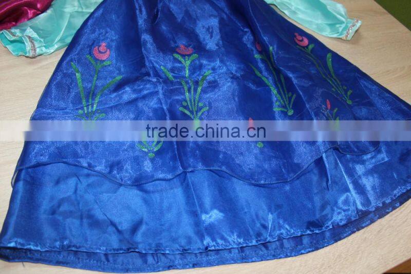 GZY 6-16year old girls puffy blue dresses princess dresses on sale