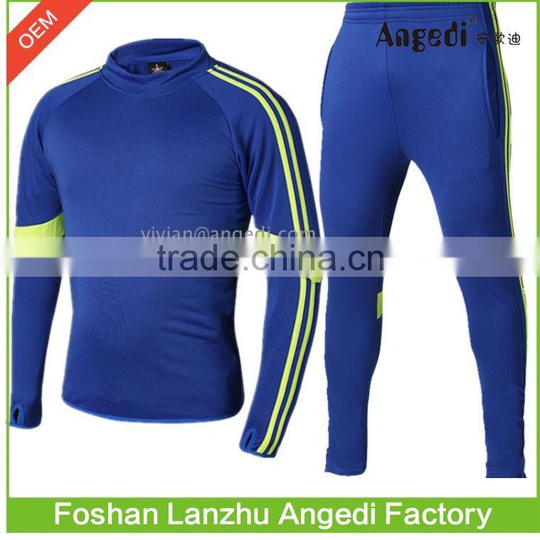 Mens soccer uniform set Adult sportswear suit quick dry football club winter long training uniform
