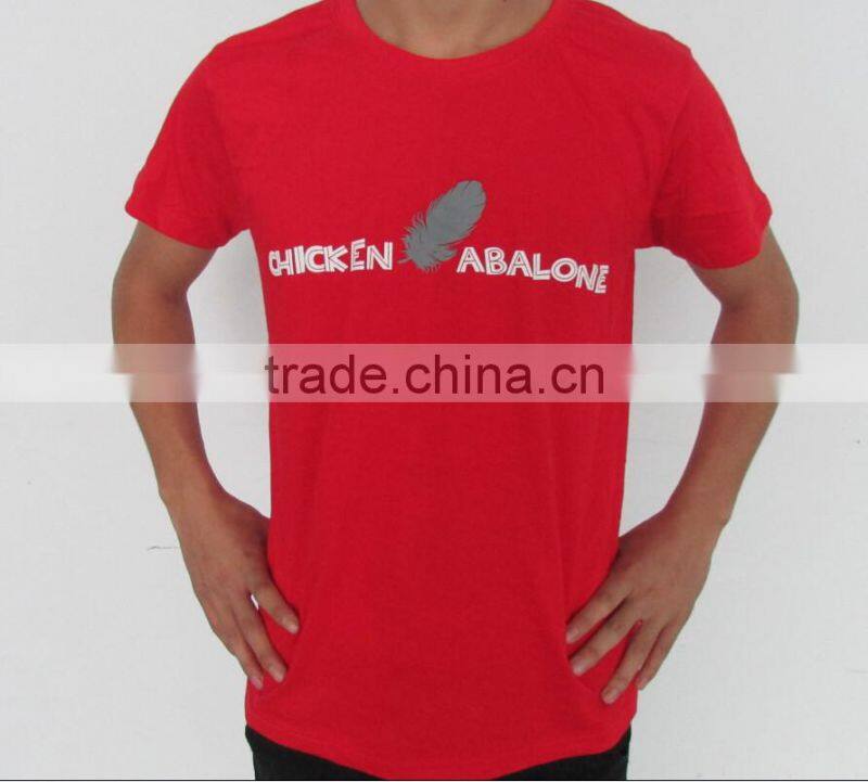 100%cotton red t-shirt with multi-color printing ,t-shirt with your brand