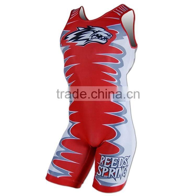 Full Sublimation men's wrestling suits/wholesale wrestling singlets/suit for man