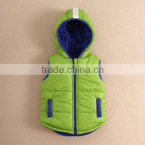 Wholesale mom and bab infant and toddler jackets, two sides wear kids boys vest winter