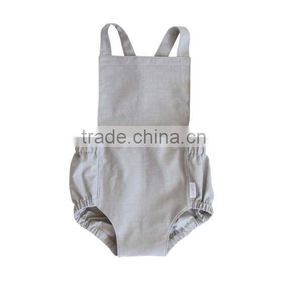 Custom Newborn girl lovely fashion rompers 2017 summer kid Bodysuit Clothing grey wholesale OEM baby clothes romper