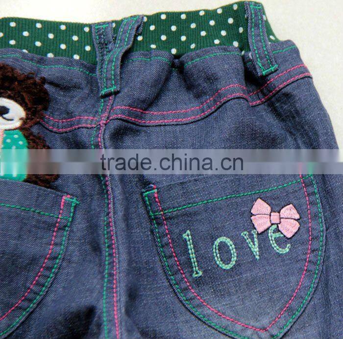 Hot-selling latest blue Cotton tight jeans for baby girls