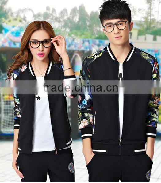 2017 top design wholesale latest design tracksuit fashion printing sportswear couple tracksuit