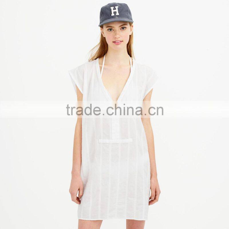 textured stripe sexy sleepwear with v neck