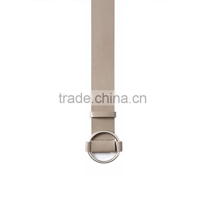 High Quality Italian Cattle Hide Belt Big Ring Alloy Buckle Belt for Women