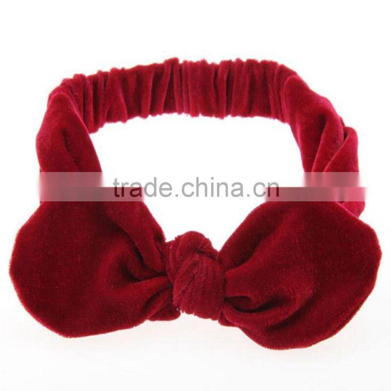 Cute Velvet Headbands Knot Ear Bow Turban