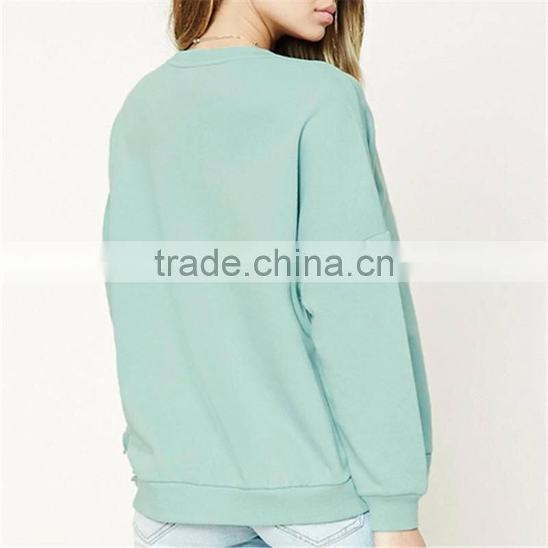 2017 OEM top selling college solid oversized sweatshirt without hood