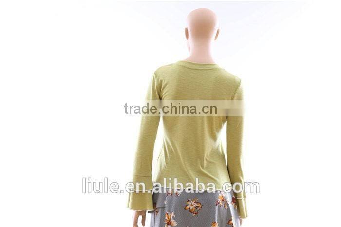 Latest fashion blouse design lady long sleeve comfortable blouse & top