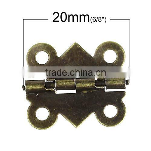Antique Bronze 4 Holes Door Butt Hinges(rotated from 90 degrees to 210 degrees) 20mmx17mm