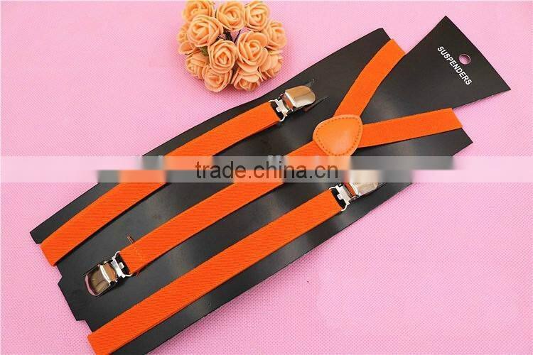 15 Colors 0.6 Inch Clip-on Suspenders Elastic Y-Shape Adjustable Braces
