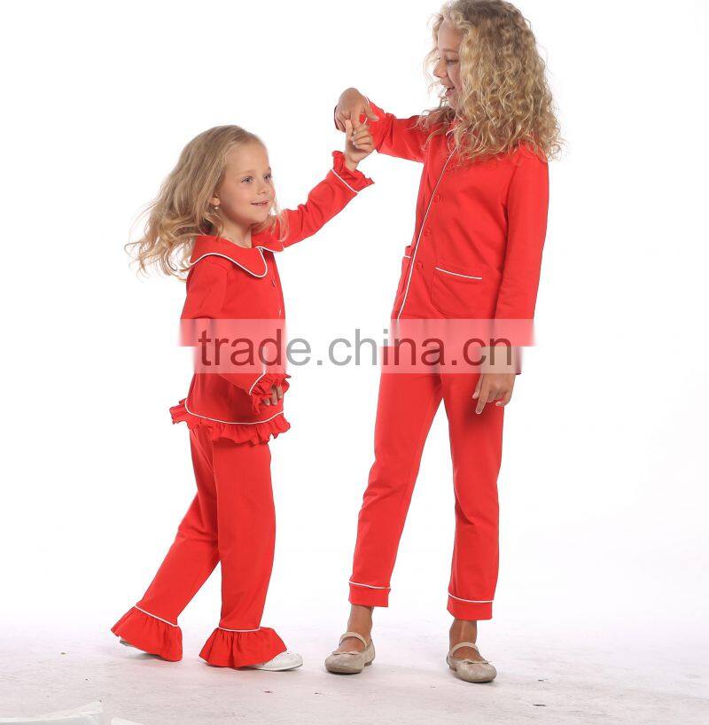 100% cotton knitted children girl winter pajamas sets wholesale