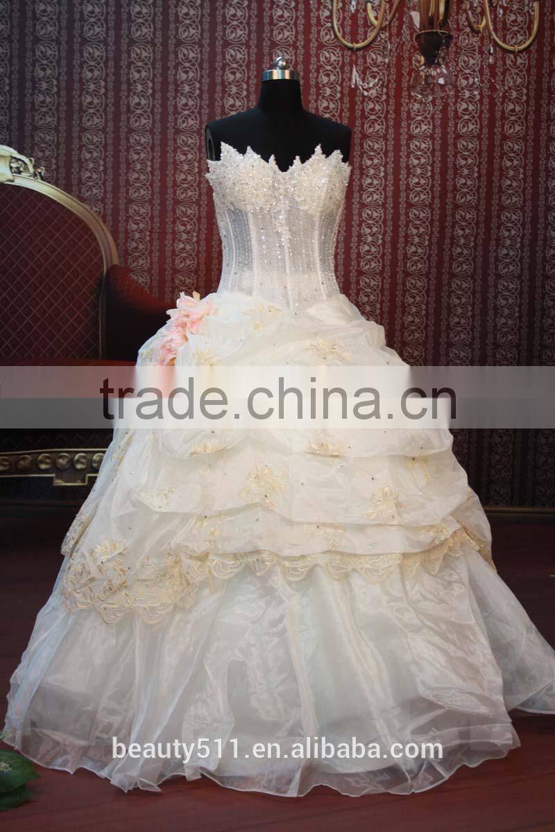 IN STOCK Off-The-Shoulder wedding dress flower ball gown bridal dresses SW102