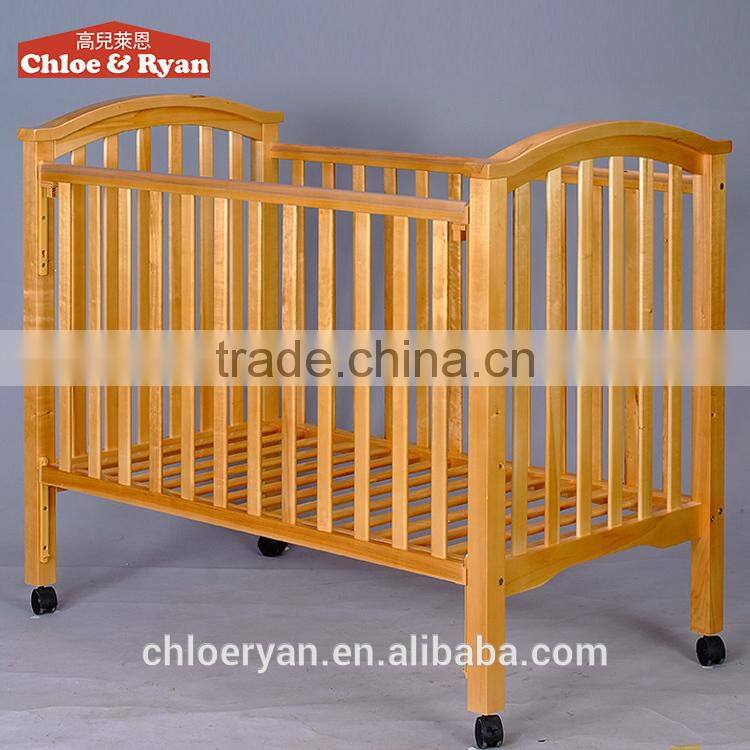 New design portable wooden baby bed rail with removeable wheels