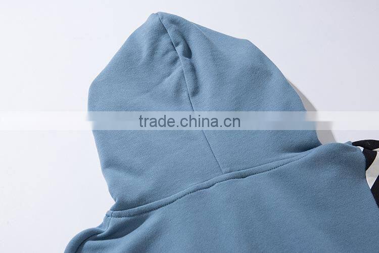 Wholesale Contrast color Stripe Long sleeve hoodie