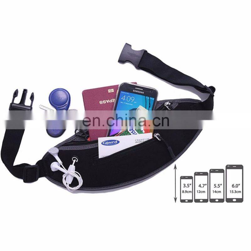 RFID NeopreneTravel Belt With Adjustable Straps Stores Money Pouch