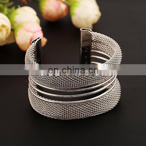 Iron Wire Snakeskin Gold Silver Cuff Women Men Bangles Metal Bangle