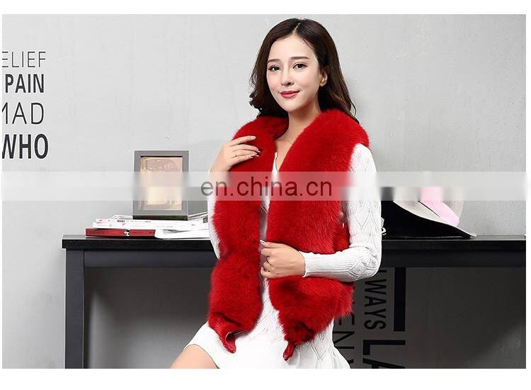 2017 Fashionable Women Real Fur Sleeveless Coat Women Genuine Fox Fur Vest