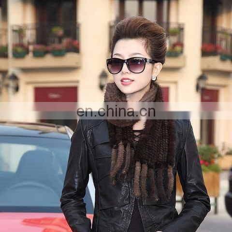 knitted mink tails scarf shawl North American Canada style