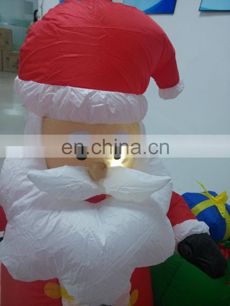 HI lighting inflatable santa claus with gift bag christmas decorations for holiday