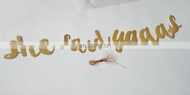 She Said Yaass Glitter Banners Supplier Bachelorette Hen Party Glitter Banners