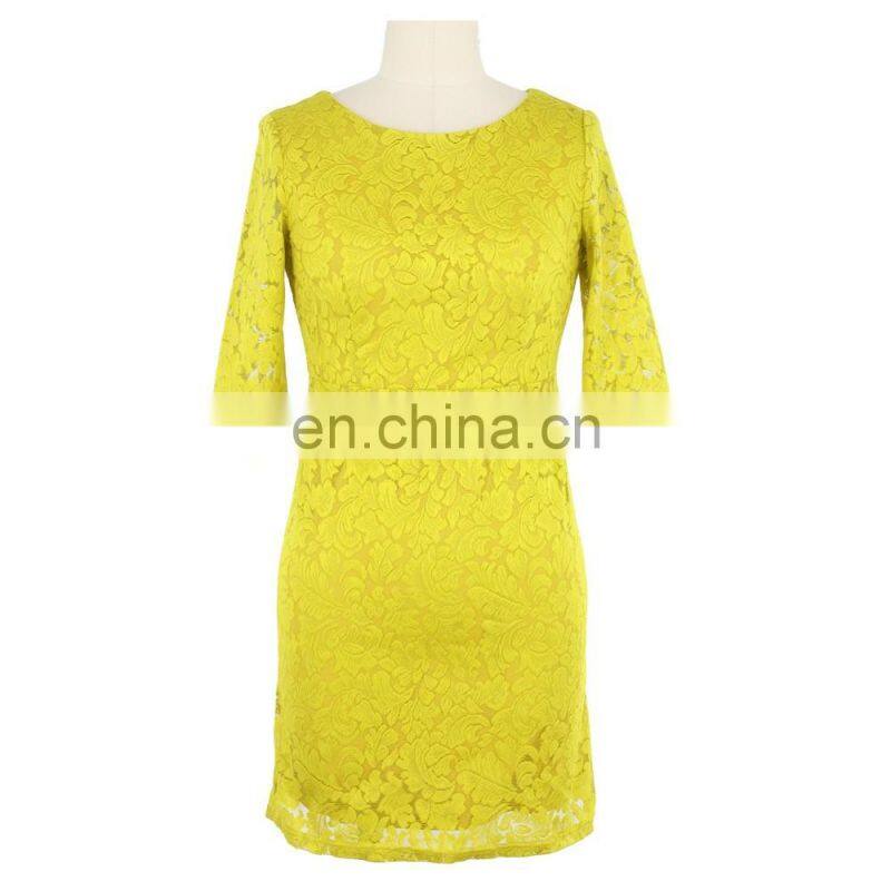 2017 Lace Bright Color Women Simple Evening Dress