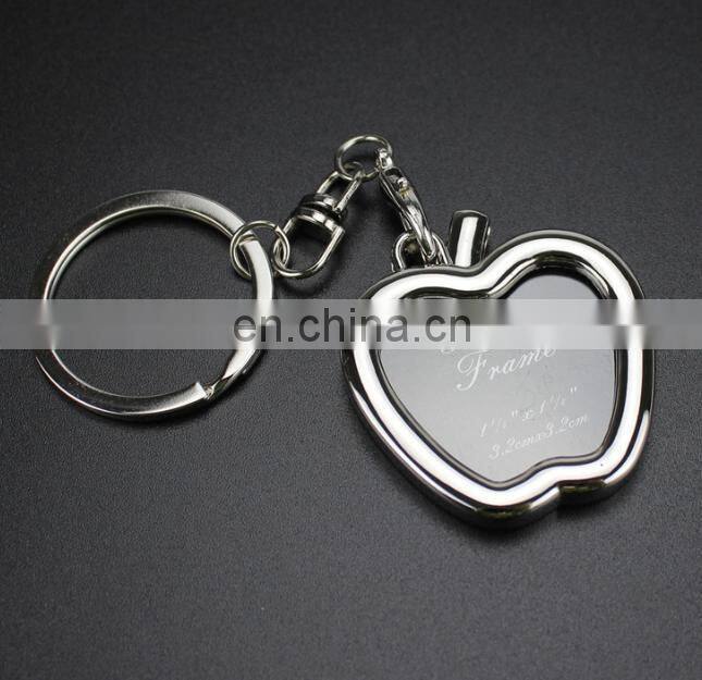 Promotional Gift Laser Logo blank Photo Frame Metal Keychain