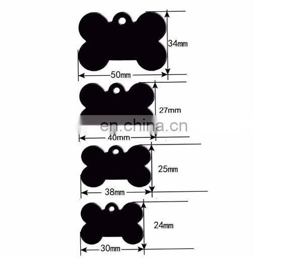 Hot Selling Anodized Aluminum blank Bone Shaped ID Dog Pet Tag